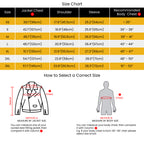 Black hooded leather jacket with gray hood - size chart
