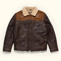 Jackson western leather jacket with shearling collar - view 1