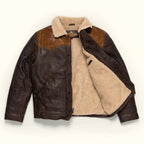 Jackson western leather jacket with shearling collar - view 3