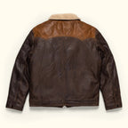 Jackson western leather jacket with shearling collar - view 2